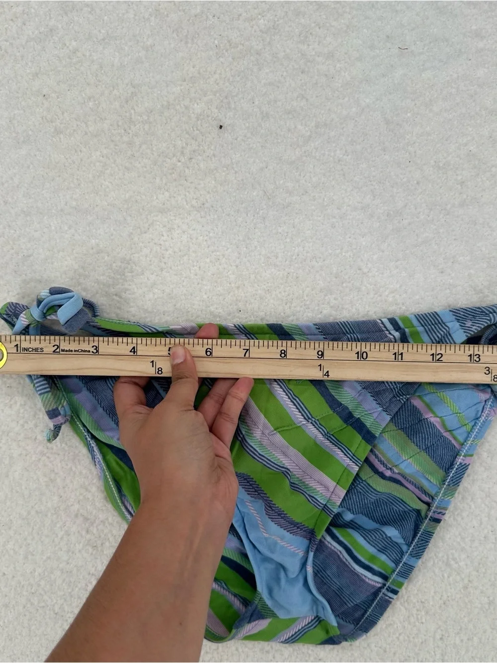 Surf Striped Y2K Lucky Brand Halter Blue and Green Bikini Set - Picture 10 of 13
